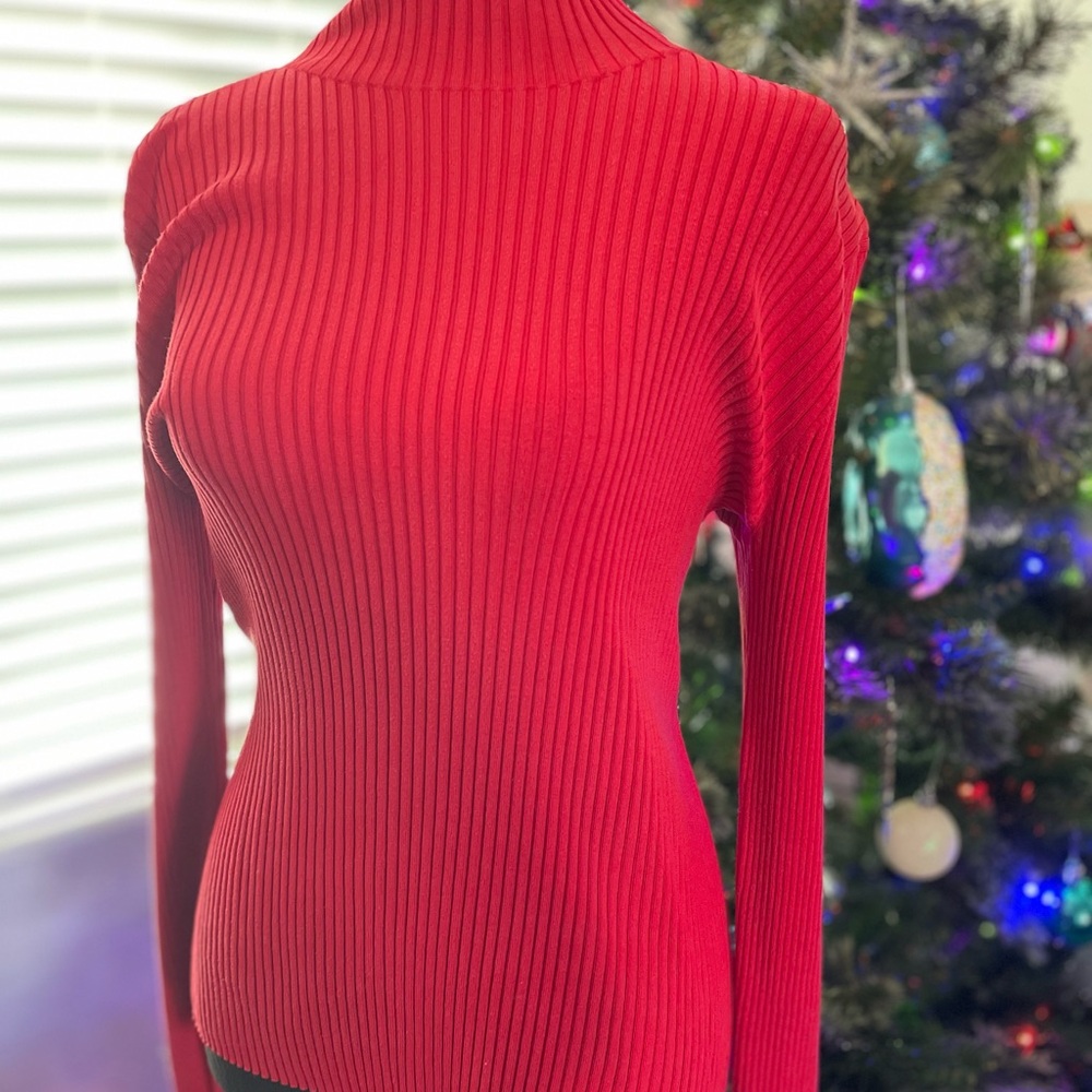 Chaus Vibrant Red Silk Blend Top